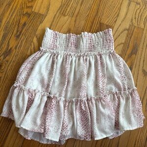 Altar'd State Pink and Cream Smocked Skirt